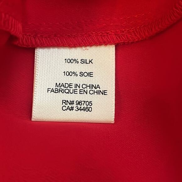 Rebecca Taylor Long Sleeve Red Silk Dress Medium New Retails $365 - Picture 9 of 12